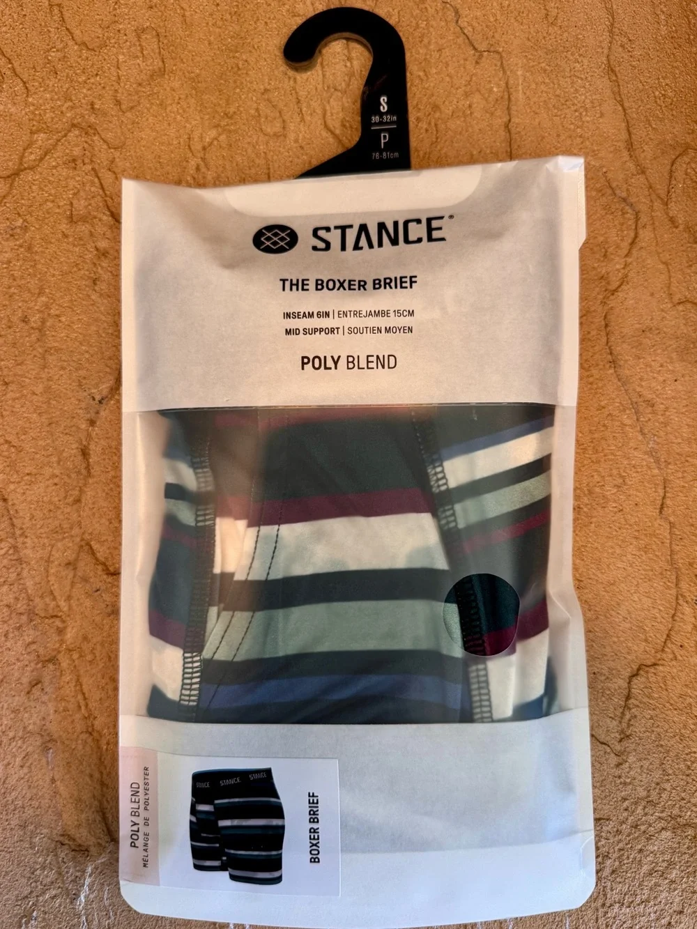 NWT Stance Men's Teal Striped The Boxer Briefs Poly Blend - Small